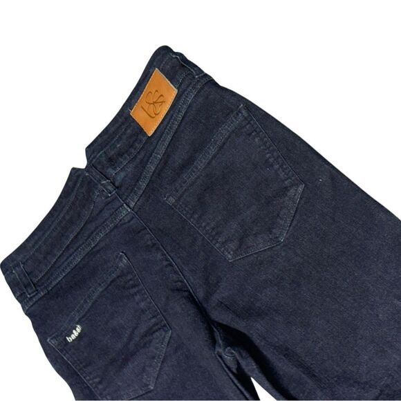 BA&SH women’s skin fit high waisted dark navy cropped logo embroidered jeans sz6 - Picture 7 of 11